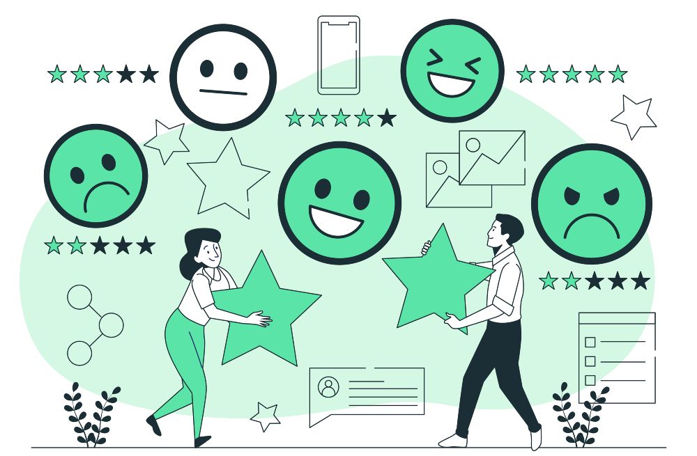 Illustration of people joyfully holding up a star, their faces beaming with happiness and excitement.